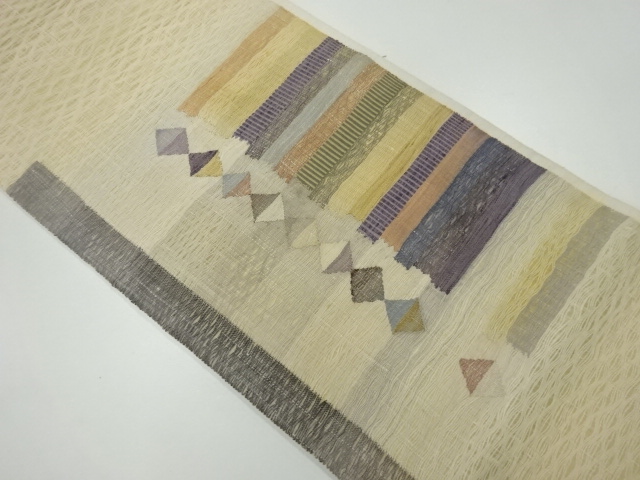 JAPANESE KIMONO / VINTAGE FUKURO OBI / WOVEN ABSTRACT PATTERN